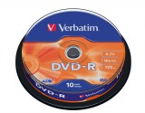 Verbatim dvd-r írható dvd lemez 4,7gb 10db hengeres 43523