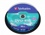 Verbatim DVD-RW 4,7Gb 4x Hengeres 10db/csomag (10-es címke) 43552