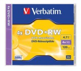 Verbatim DVD+RW 4,7Gb 4x Normál tok 1db/csomag (1-es címke) 43229