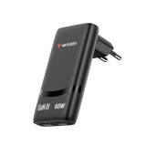 Verbatim Fold 'n' Go GaN Charger 65W 2-Port EU Plug Black 32354