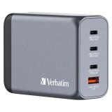 Verbatim GNC-200 GaN Charger 200W  2x USB-C PD 100W, 1x USB-C PD 65W, 1x USB-A QC 3.0