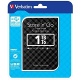 Verbatim Külső HDD 1TB USB 3.0 Fekete