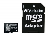 VERBATIM Memóriakártya, Micro SDHC, 32GB, Class 10, adaterrel, VERBATIM