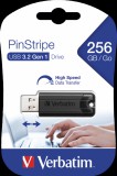 Verbatim PinStripe 256GB USB 3.2 pendrive, fekete