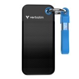 Verbatim Pocket SSD 2 TB USB C-típus 3.2 Gen 2 (3.1 Gen 2) Fekete, Kék Külső SSD