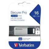 Verbatim Secure Pro USB flash meghajtó 16 GB USB A típus 3.2 Gen 1 (3.1 Gen 1) Ezüst