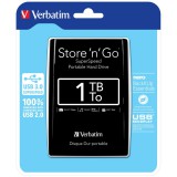 Verbatim Store N Go 1TB Hdd, Külső Merevlemez, 2,5" USB 3.0