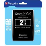 Verbatim Store N Go 2TB Külső Merevlemez, USB 3.0 - Fekete