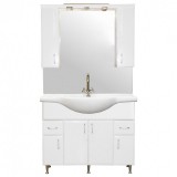 Vertex Bianca Plus 105 komplett fürdőszobabútor, magasfényű fehér színben