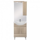 Vertex Bianca Plus 65 komplett fürdőszobabútor, sonoma tölgy színben, jobbos nyitási irány