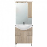 Vertex Bianca Plus 75 komplett fürdőszobabútor, sonoma tölgy színben, jobbos nyitási irány