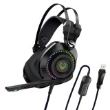 Vertux fejhallgató - bogota (50mm driver, hanger&#337;szabályzó, flexibilis mikrofon, usb 3.0, rgb led, fekete) bogota.black