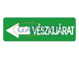 "Vészkijárat balra" Utánvilágító tábla, 300x100mm