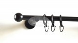 Veszprém fekete 1 rudas fém karnis szett - modern tartóval