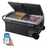 VEVOR 95 literes kétzónás kettős vezérlésű kompresszoros hűtőláda mobil hűtés professzionális autós hűtőláda nagy kapacitással - TWW95