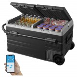 VEVOR Extra nagy 115 literes kompresszoros autós hűtőláda hordozható kétzónás kettős vezérlésű mini fagyasztó - TWW115