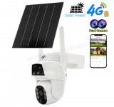 Vezeték Nélküli 4G Napelemes Kamera, SIM Kártyás Duál Lencsés Kültéri Megfigyelő kamera PNI IP894-DualCam CamHi Pro