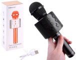 Vezeték Nélküli Karaoke Mikrofon Beépített Hangszóróval-Bluetooth-Hangerő Szabályozó-Beépített Li-ion Akkumulátor-Felvétel opció-Visszhang hatás-USB kábel-Fekete