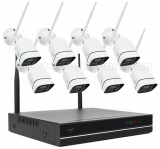 Vezeték nélküli kültéri kamera rendszer 8 db 3 Mpixel IP kamerával és NVR videó rögzítővel WIFI 660-8 3MP