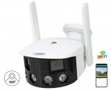 Vezeték nélküli kültéri kétkamerás Wifi IP megfigyelőkamera 180 fok látószöggel IP590-FHD-DUAL ICSee
