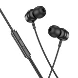Vezetékes fülhallgató, headset, USB-C (Type-C) csatlakozóval, fekete, Hoco M122