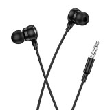 Vezetékes fülhallgató, stereo headset, 3.5 mm jack csatlakozóval, fekete, Hoco M116