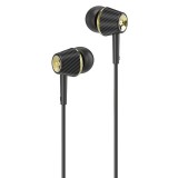 Vezetékes fülhallgató, stereo headset, 3.5 mm jack csatlakozóval, fekete, karbon mintás, Hoco M70