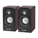 Vezetékes PC hangszóró (hangszórópár) hálózati és USB csatlakozóval Leerfei E-1034 barna