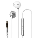 Vezetékes sztereó fülhallgató, 3.5 mm, mikrofon, felvevő gomb, hangerő szabályzó, Baseus Encok H06, ezüst, NGH06-0S (RS84987) - Fülhallgató