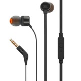 Vezetékes sztereó fülhallgató, 3.5 mm, mikrofon, funkció gomb, JBL T110, fekete, gyári (RS110112) - Fülhallgató