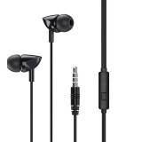 Vezetékes sztereó fülhallgató, 3.5 mm, mikrofon, funkció gomb, Remax RW-106, fekete (6954851230229) - Fülhallgató