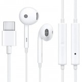 Vezetékes sztereó fülhallgató, USB Type-C, mikrofon, funkció gomb, Oppo MH147, fehér, gyári (113782) - Fülhallgató