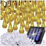 VG 10 méteres Napelemes kerti dekor jégcsap, 100 LED-es fényfüzér, meleg fehér