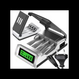 VG Gyors Akkumulátortöltő AA és AAA újratölthető elemekhez, LCD töltöttség jelzővel