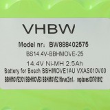 VHBW Akkumulátor Bosch GPRHC18SV007, FD8901, GP180SCHSV12Y2H, 00751992 típusokhoz - 2500 mAh, 14,4 V, NiMH