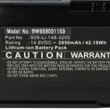 VHBW Akkumulátor Ecovacs 1035-10056-000-00-H001, S09-Li-148-3200 - 2850 mAh-hoz, 14,8 V, Li-Ion