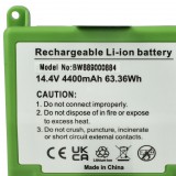 VHBW Akkumulátor iRobot 4650994-hez - 4400 mAh, 14,4 V, Li-Ion