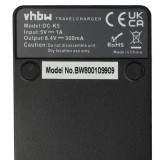 VHBW Akkumulátortöltő GR-D720 fényképezőgéphez stb. - 0,5 A, 8,4 V