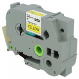 VHBW Brother TZ-651, TZE-651 Címkeszalag - 24 mm, Fekete-Sárga