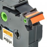 VHBW Brother TZ-B51, TZE-B51 Címkeszalag - 24 mm, Fekete-Neon Narancs