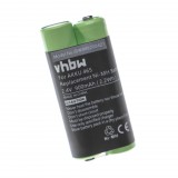 VHBW Diktafon elem Grundig GZR1900, 465 - 900 mAh 2,4 V NiMH