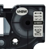 VHBW Dymo 18051 Címkeszalag, Fekete-Fehér, 6 mm