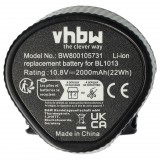 VHBW Elektromos kéziszerszámgép akkumulátor Makita 194550-6, 194551-4, 194588-1, 195332-9 - 2000 mAh, 10,8 V, Li-Ion