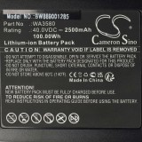 VHBW Elektromos kéziszerszámgép akkumulátor Worx WG3580, WA3580 - 2500 mAh, 40 V, Li-Ion