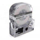 VHBW Epson LC-2TBW Címkeszalag - 6mm, Fekete-Átlátszó