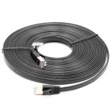 VHBW Ethernet Kábel Cat.7 - 8m, Fekete, Lapos