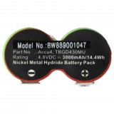 VHBW Gardena TBGD430MU Fűnyíró Akkumulátor, 3000 mAh 4,8 V NiMH