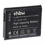 VHBW Leica BP-DC14E, BP-DC14 akkumulátor - 650 mAh, 3,7 V, Li-Ion