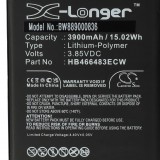 VHBW Mobiltelefon akku Huawei HB466483ECW-hez - 3900 mAh 3,85 V Li-polimer - Okostelefon akku