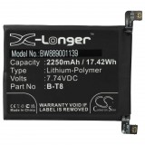 VHBW Mobiltelefon akkumulátor a Vivo B-T8-hoz - 2250 mAh 7,74 V Li-polimer - Okostelefon akkumulátor
